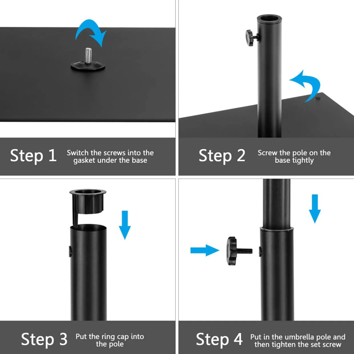 Tangkula 40LBS Umbrella Base Stand, 25 Inches Heavy Duty Outdoor Market Umbrella Base