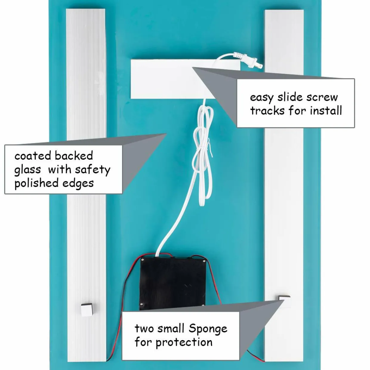 TANGKULA LED Bathroom Mirror, Led Backlit Wall-Mounted Makeup Vanity Mirror