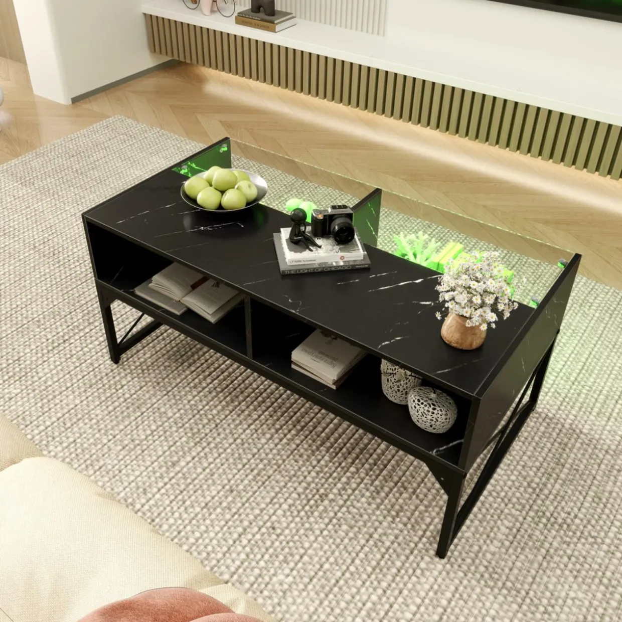 Tangkula LED Coffee Table