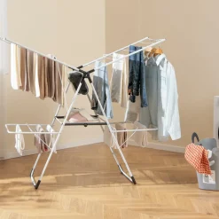 Tangkula 2-Level Laundry Drying Rack, Foldable Clothes Drying Rack with Height Adjustable Wings