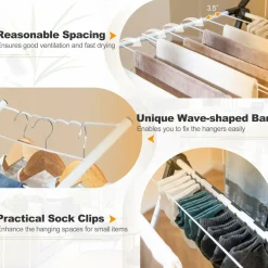 Tangkula 2-Level Laundry Drying Rack, Foldable Clothes Drying Rack with Height Adjustable Wings