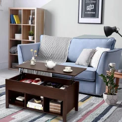 Tangkula Lift Top Coffee Table, with Hidden Storage Compartment and Shelf