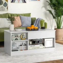 Tangkula Lift Top Coffee Table, Wooden Lift Tabletop Living Room Center Table