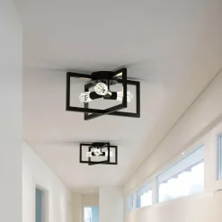 Tangkula 3-Light Flush Mount Ceiling Lamp, 15-Inch Ceiling Light Fixture