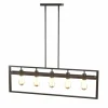 Tangkula 5-Light Island Lighting, Modern Style Domestic Linear Pendant Light Fixture