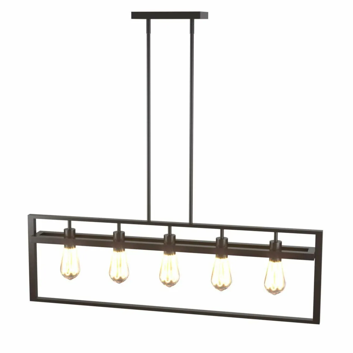 Tangkula 5-Light Island Lighting, Modern Style Domestic Linear Pendant Light Fixture