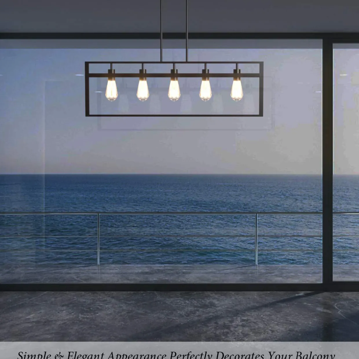 Tangkula 5-Light Island Lighting, Modern Style Domestic Linear Pendant Light Fixture