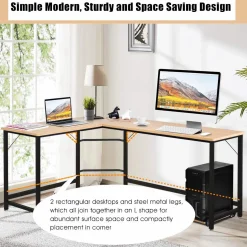 Tangkula L-Shaped Corner Computer Desk