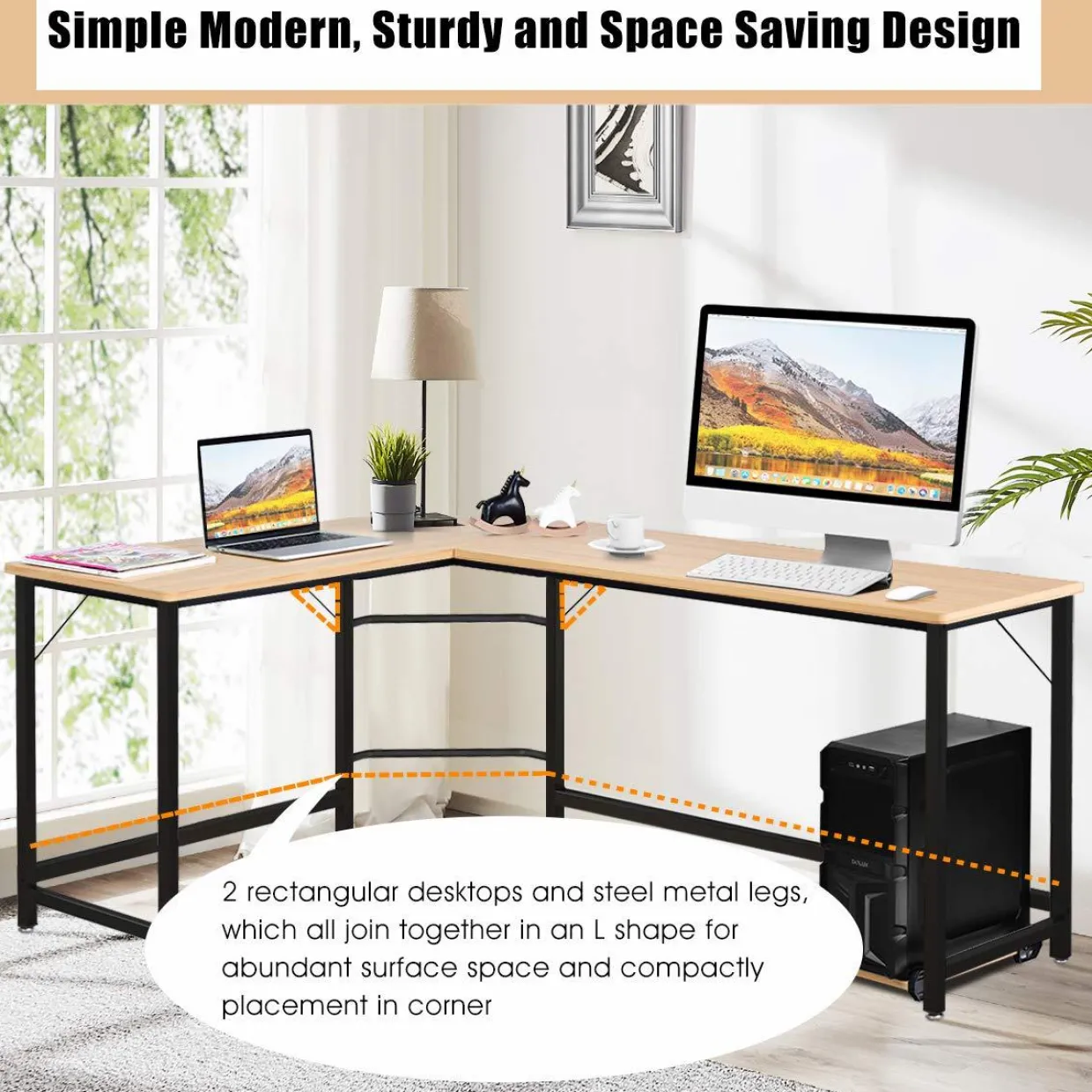 Tangkula L-Shaped Corner Computer Desk