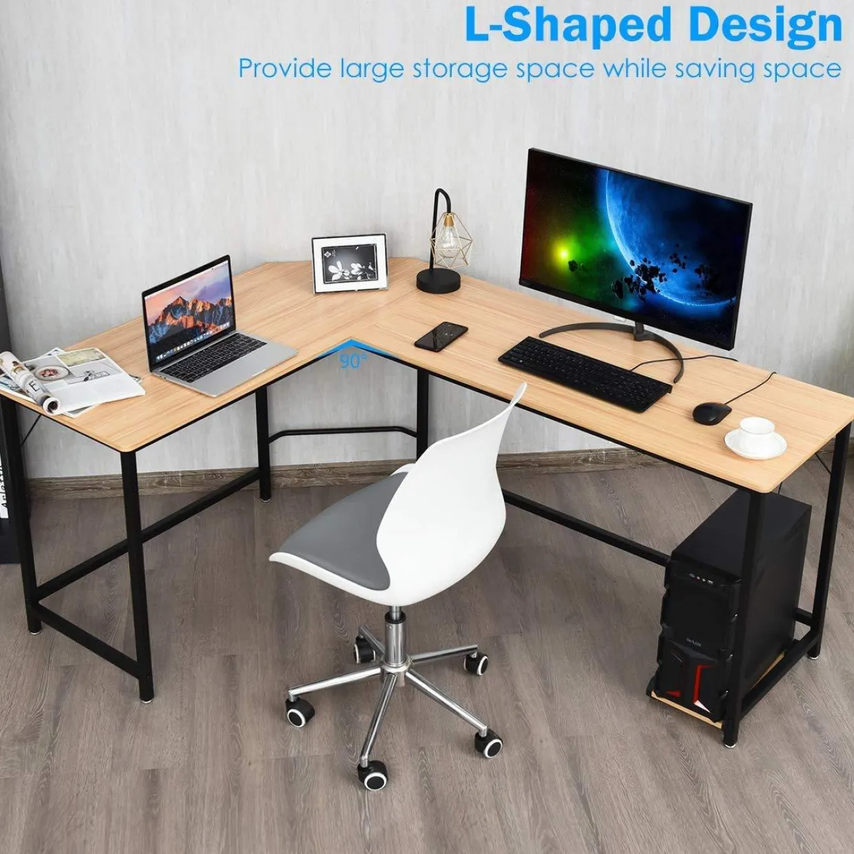 Tangkula L-Shaped Corner Computer Desk
