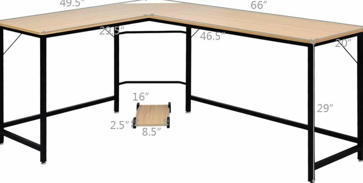 Tangkula L-Shaped Corner Computer Desk