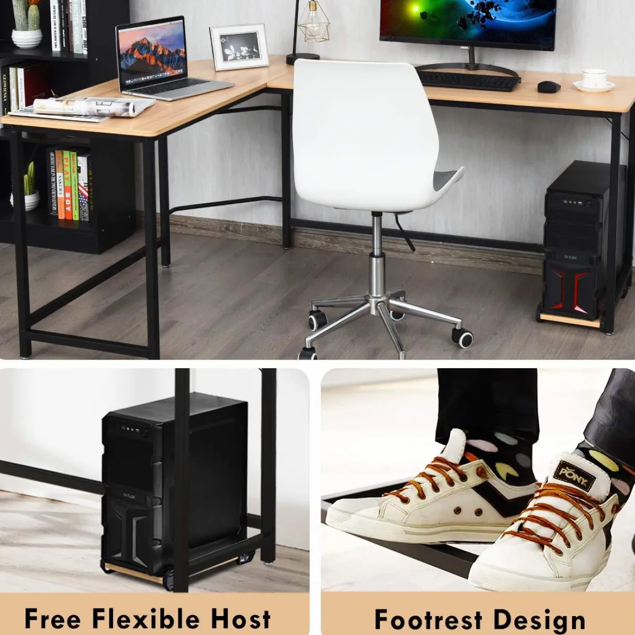 Tangkula L-Shaped Corner Computer Desk