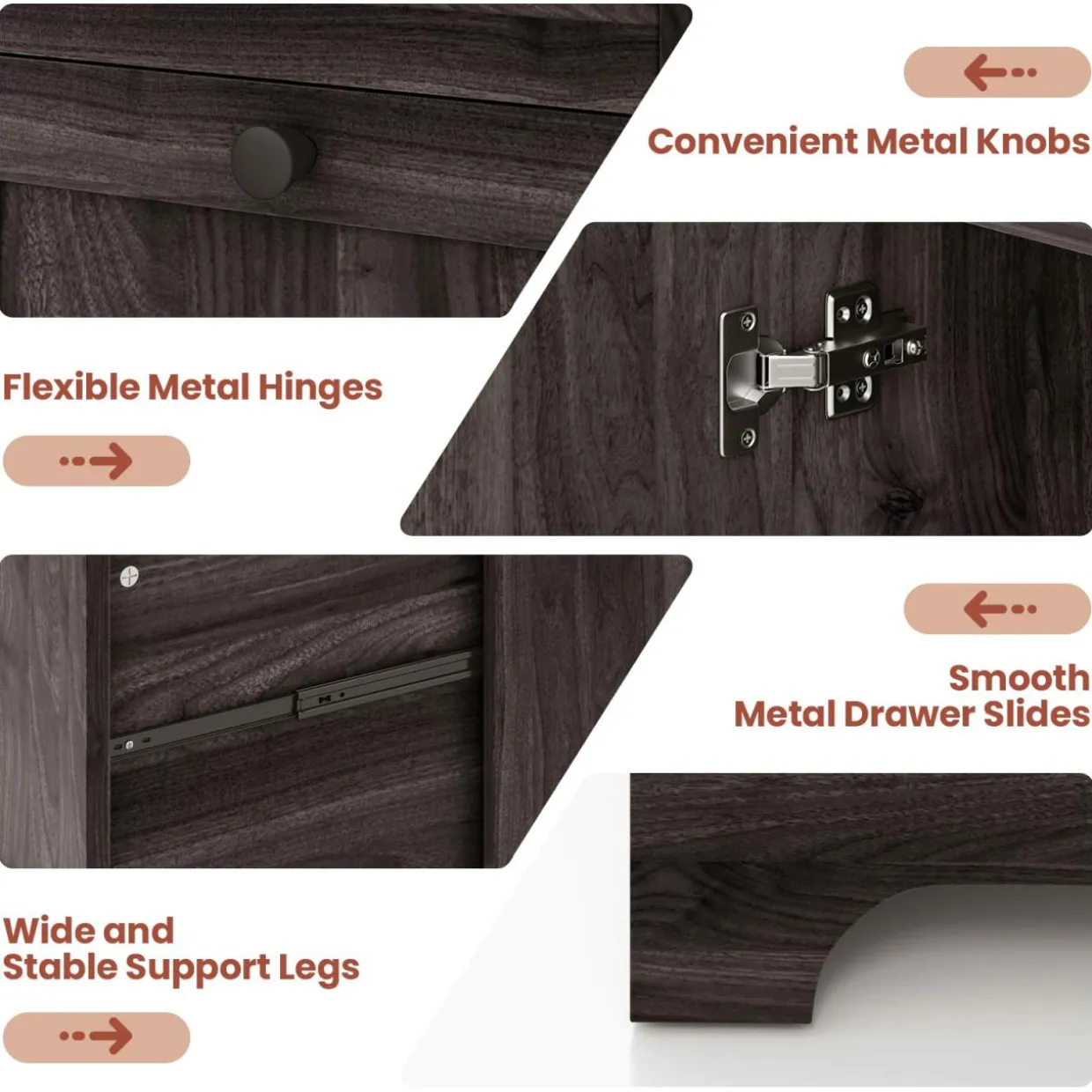 Tangkula L-Shaped Office Desk with Storage Drawers & Keyboard Tray