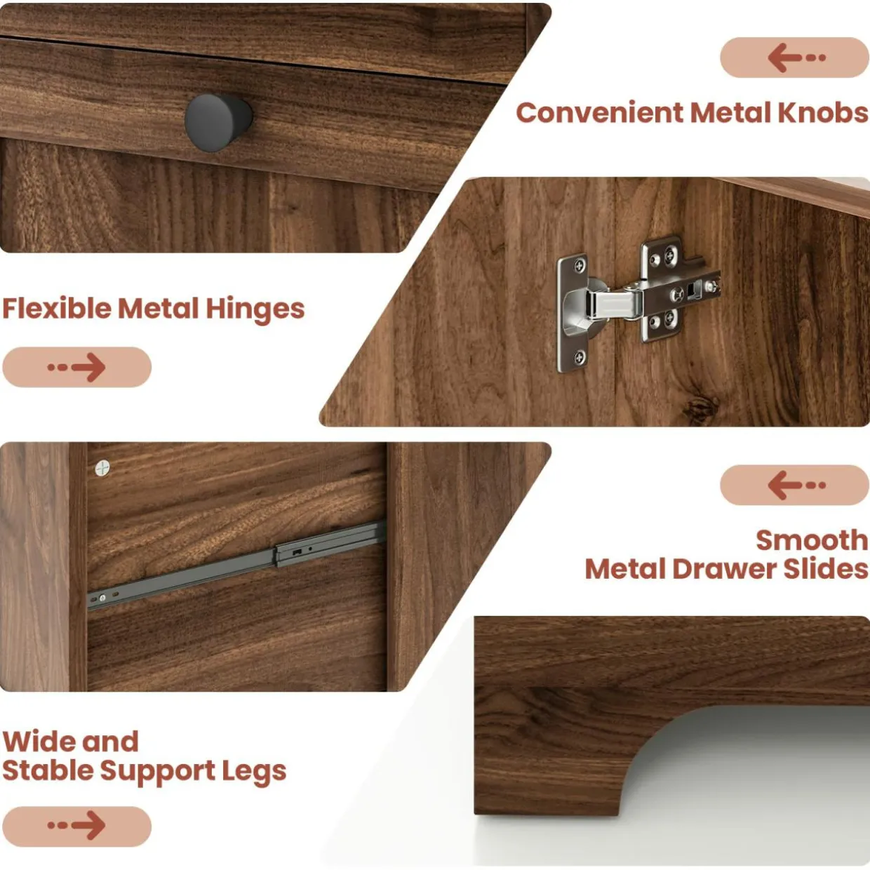 Tangkula L-Shaped Office Desk with Storage Drawers & Keyboard Tray