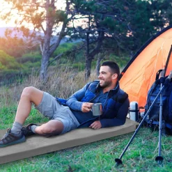 Tangkula Memory Foam Camping Mattress, Portable Roll Up Sleeping Pad with Carry Bag