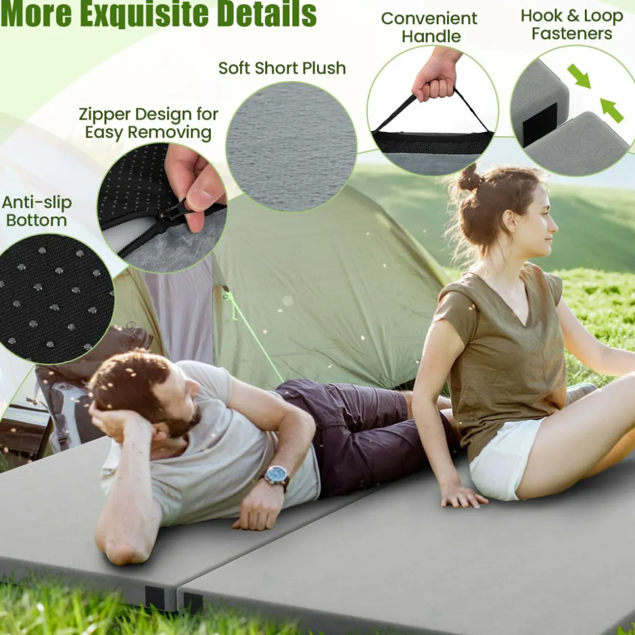 Tangkula Memory Foam Sleeping Pad 74