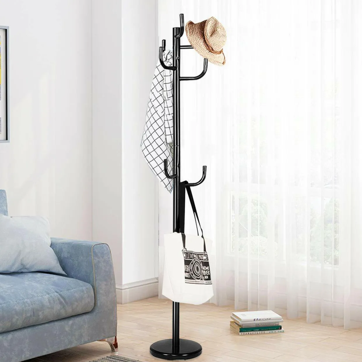 Tangkula Metal Coat Rack Hat Stand