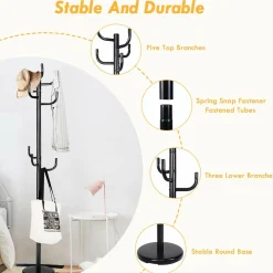 Tangkula Metal Coat Rack Hat Stand