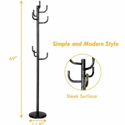 Tangkula Metal Coat Rack Hat Stand
