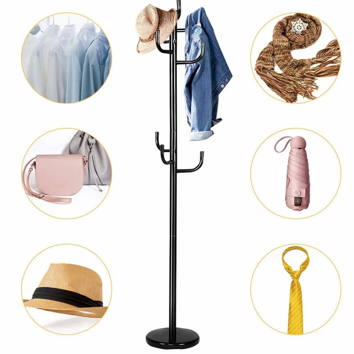 Tangkula Metal Coat Rack Hat Stand