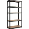 Tangkula Metal Storage Shelves, Heavy Duty Steel 5 Tier, Garage Organization Storage Rack, 36"Lx16''Wx72"H