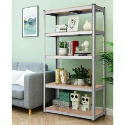 Tangkula Metal Storage Shelves, Heavy Duty Steel 5 Tier, Garage Organization Storage Rack, 36