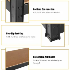 Tangkula Metal Storage Shelves, Heavy Duty Steel 5 Tier, Garage Organization Storage Rack, 36