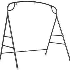 Tangkula Metal Swing Frame, Porch Swing Stand with Extra Side Bars