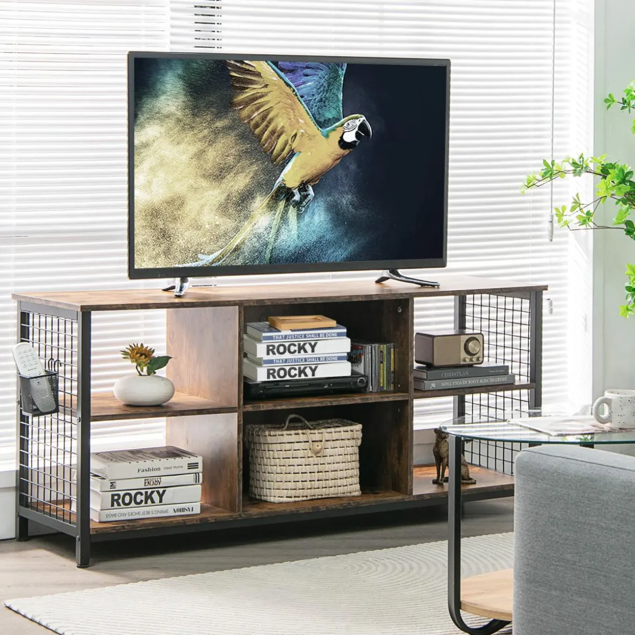 Tangkula Mid Century Modern TV Stand for 65 inch TV