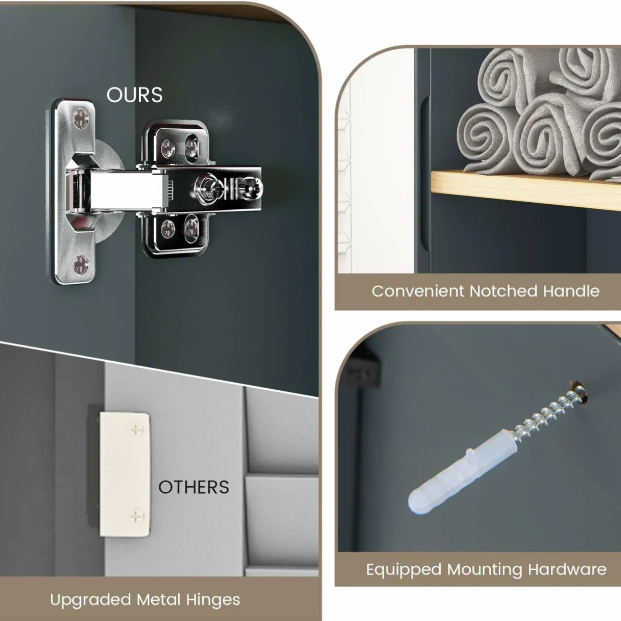 Tangkula Mirrored Medicine Cabinet, Bathroom Wall Mounted Cabinet