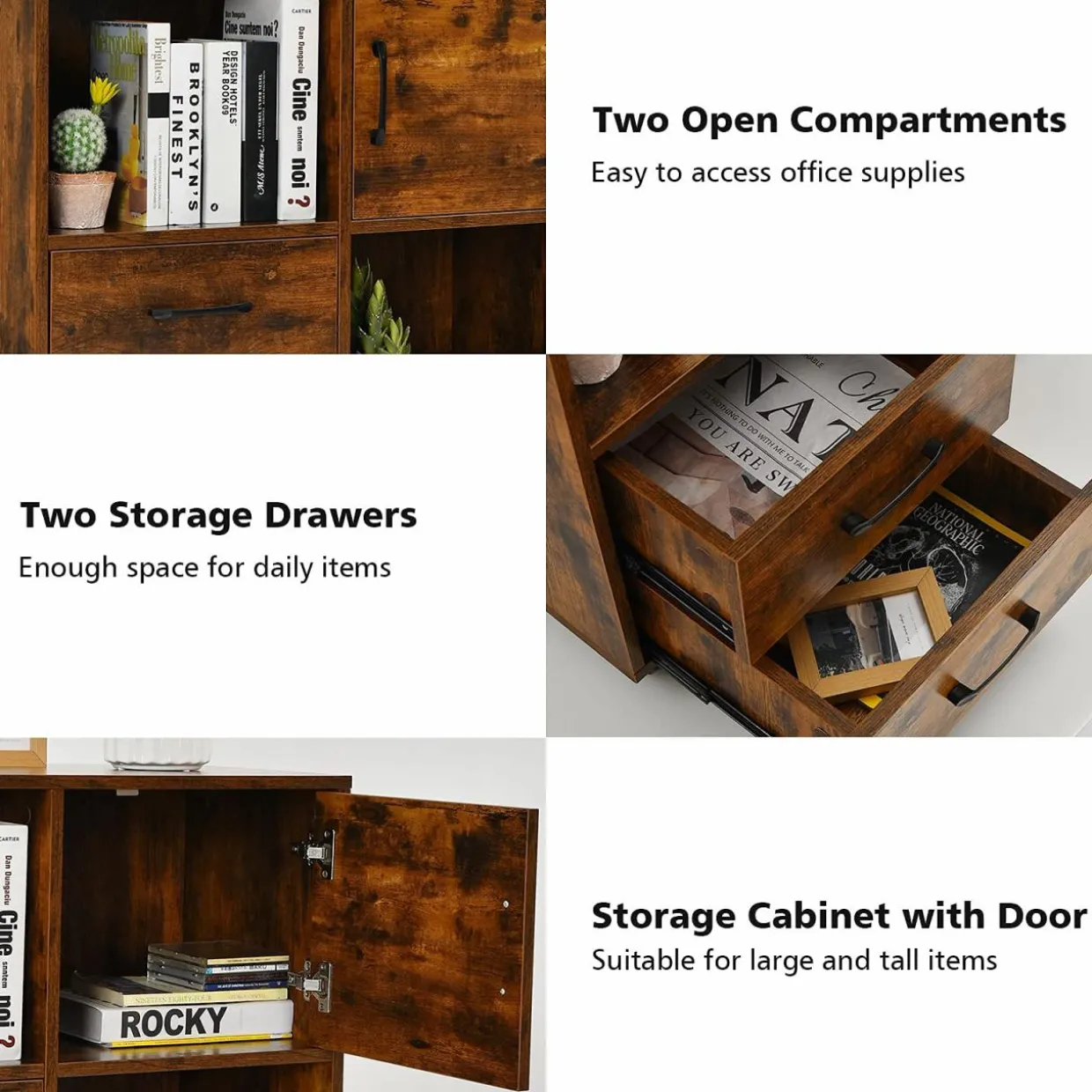Tangkula Mobile File Cabinet with 2 Drawers, Lateral Filing Cabinet with Wheels