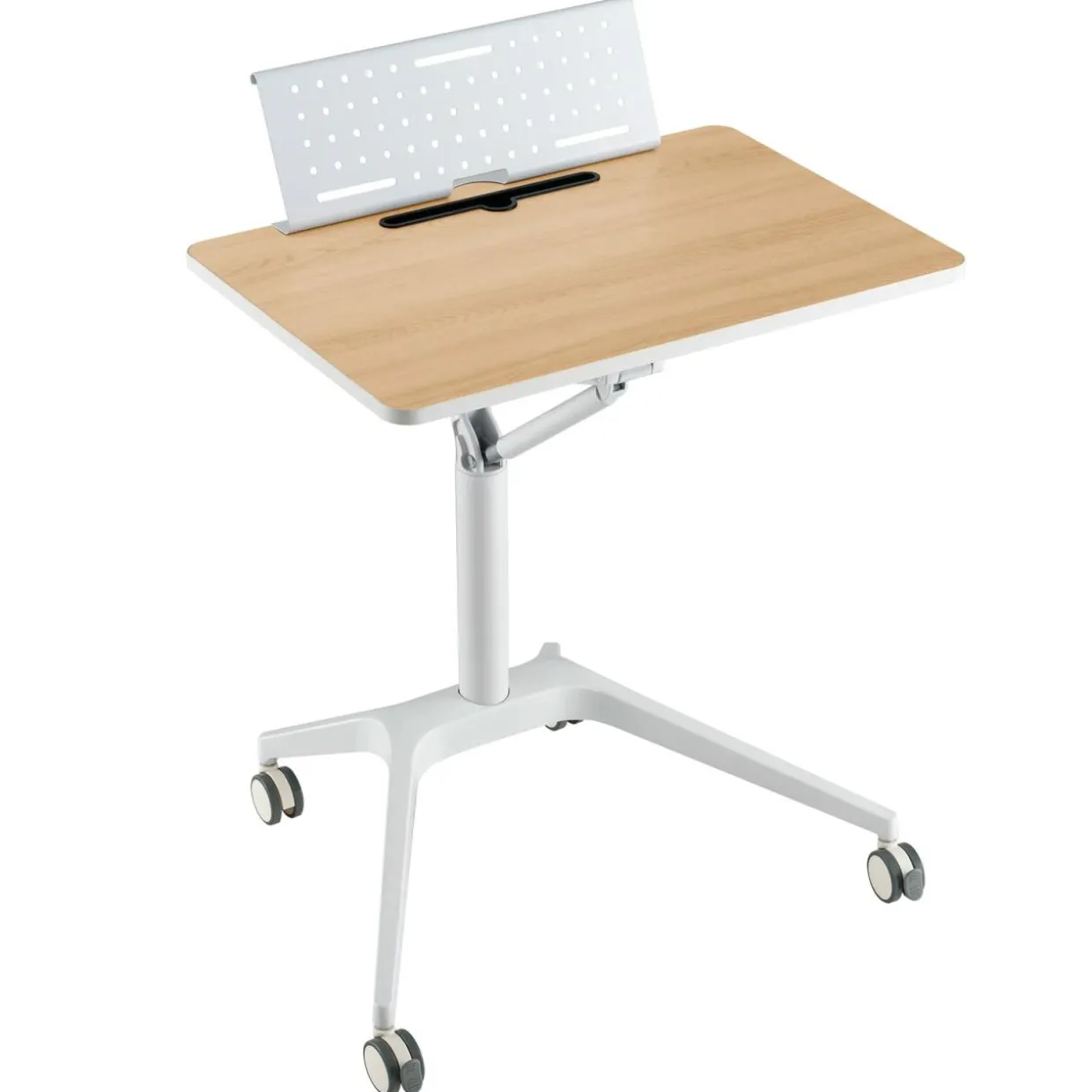 Tangkula Mobile Standing Desk, Height Adjustable Sit to Stand Desk with Detachable Holder