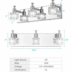 Tangkula Modern Bathroom Vanity Light