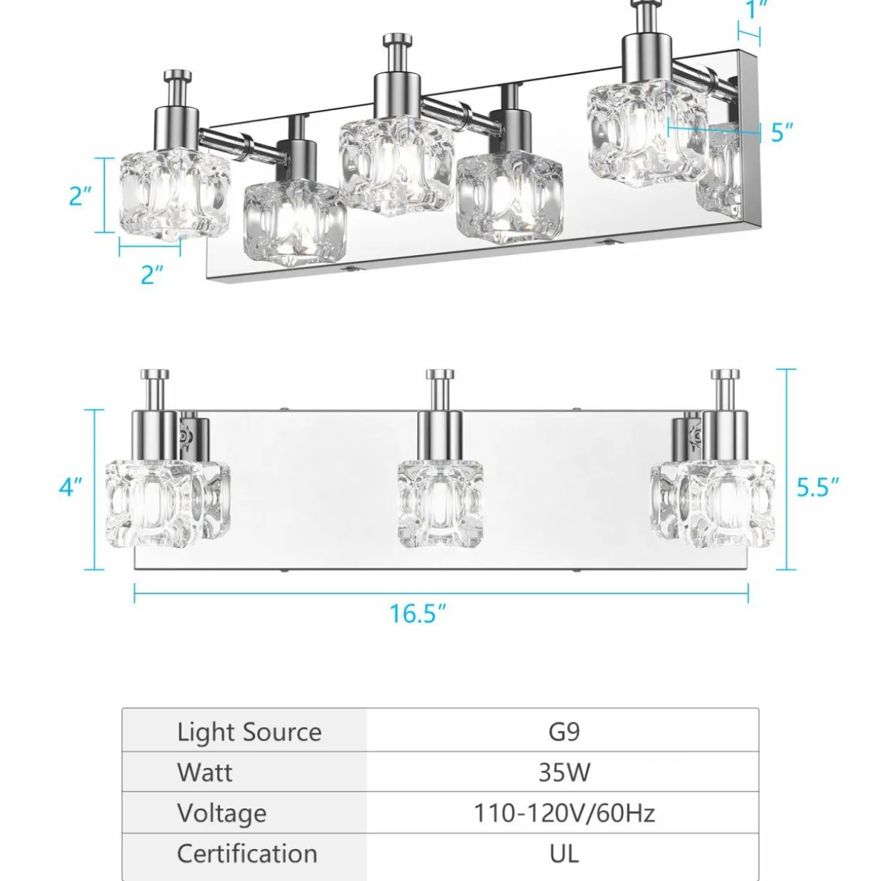 Tangkula Modern Bathroom Vanity Light