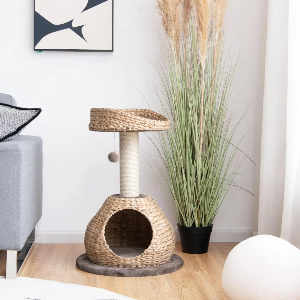 Tangkula Modern Cat Tree for Indoor Cats, Small/Tall Cat Tree with Natural Sisal Scratching Post