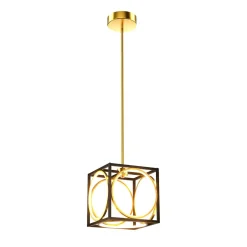 Tangkula Modern LED Pendant Light, Square Ceiling Light Fixture
