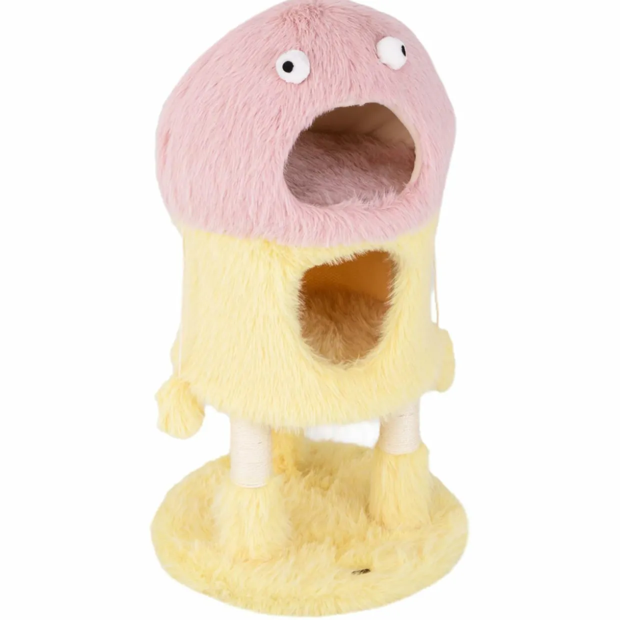 Tangkula Monster-Themed Cat Tree, 3-Level Cat Tower Activity Center with 2-Story Cat Condo