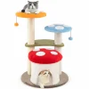 Tangkula Mushroom Cat Tree, 35 Inch Cute Cat Tower with Sisal Scratching Posts, Cat Condo