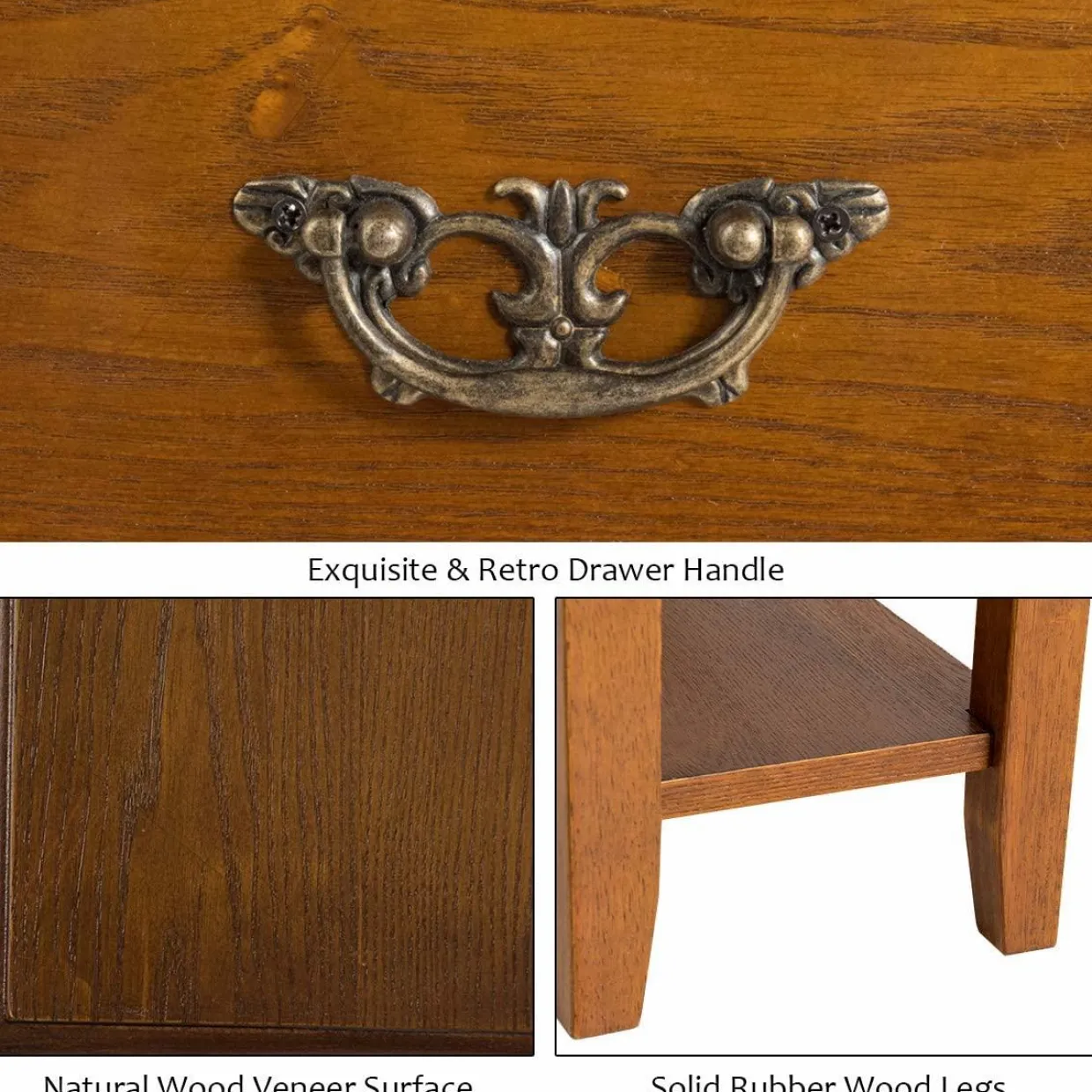 Tangkula Narrow End Table, Slim Side Table with Drawer and Open Shelf