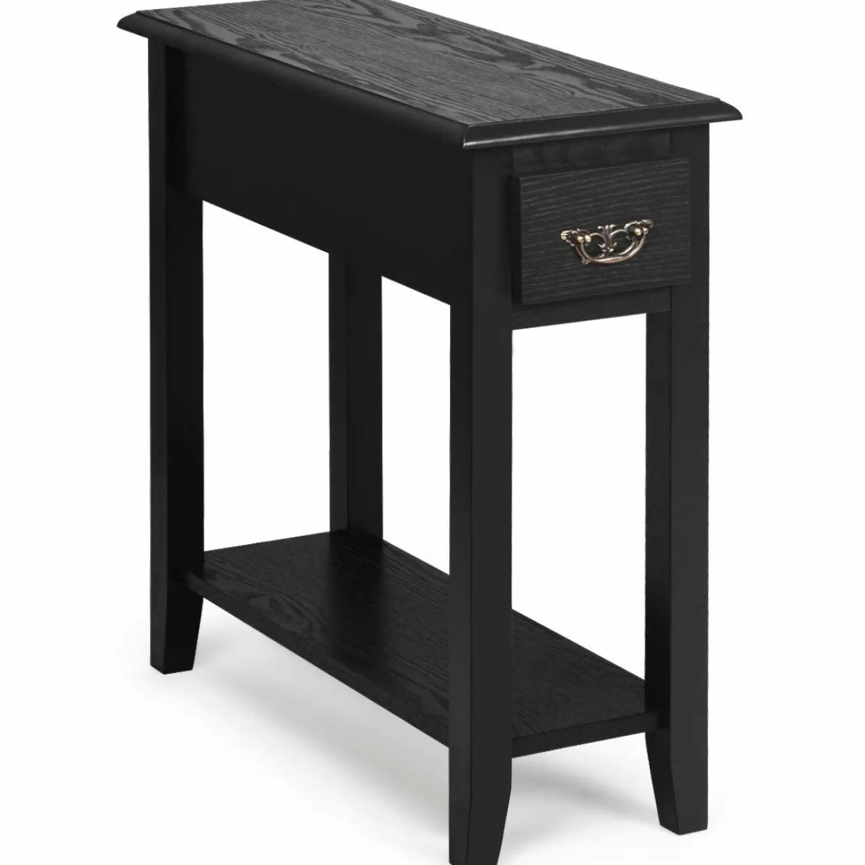 Tangkula Narrow End Table, Slim Side Table with Drawer and Open Shelf