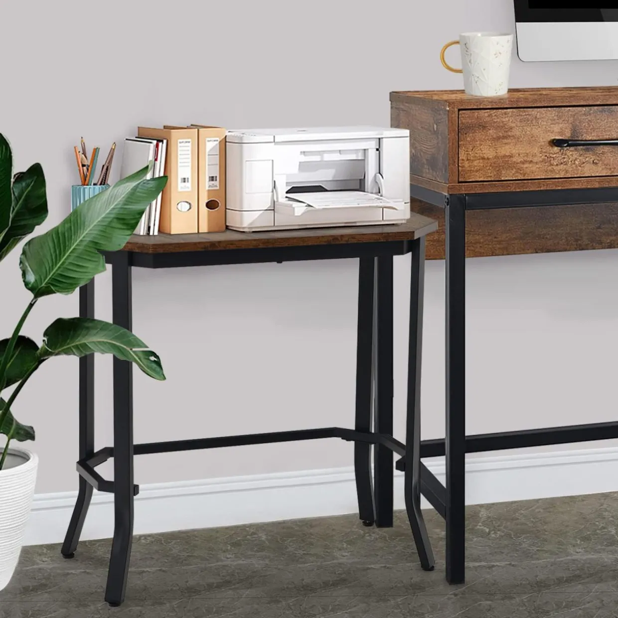Tangkula Narrow Sofa Side Table, Slim Accent End Table