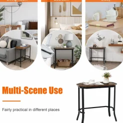 Tangkula Narrow Sofa Side Table, Slim Accent End Table