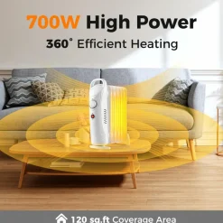 Tangkula Oil Filled Radiator Heater, 700W Portable Radiant Space Heater with Adjustable Thermostat