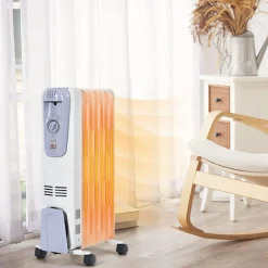 Tangkula Oil Filled Radiator Heater, 1500W Portable Space Heater Radiator with Adjustable Thermostat