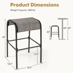 Tangkula Outdoor Bar Stools Set of 2/4, 30