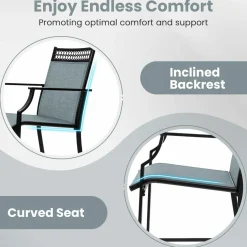 Tangkula Outdoor Bar Stools Set of 2/4, Heavy-Duty Patio Stools & Bar Chairs with Footrest & Armrests