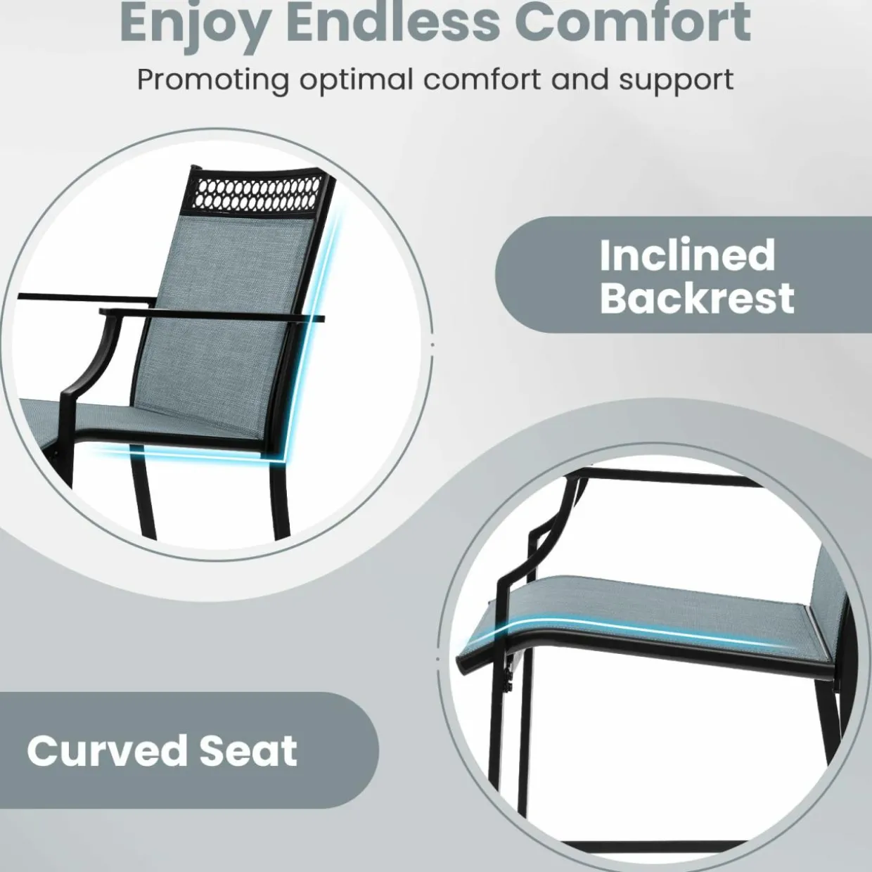 Tangkula Outdoor Bar Stools Set of 2/4, Heavy-Duty Patio Stools & Bar Chairs with Footrest & Armrests