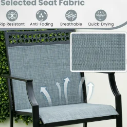 Tangkula Outdoor Bar Stools Set of 2/4, Heavy-Duty Patio Stools & Bar Chairs with Footrest & Armrests