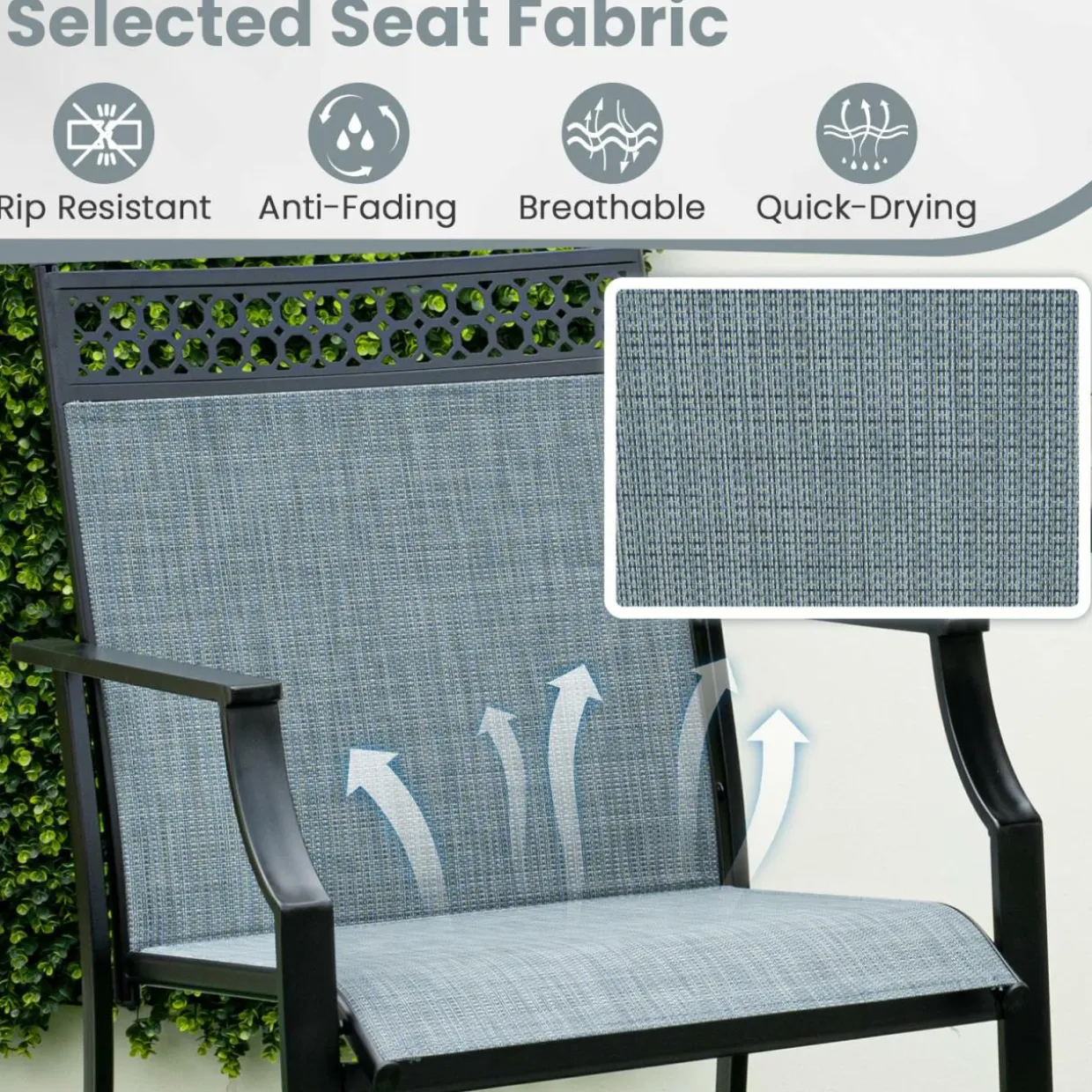 Tangkula Outdoor Bar Stools Set of 2/4, Heavy-Duty Patio Stools & Bar Chairs with Footrest & Armrests