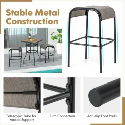 Tangkula Outdoor Bar Stools Set of 2/4, 30